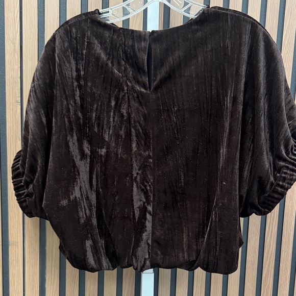 Zara Black Velvet Women's Blouse - Picture 2 of 4